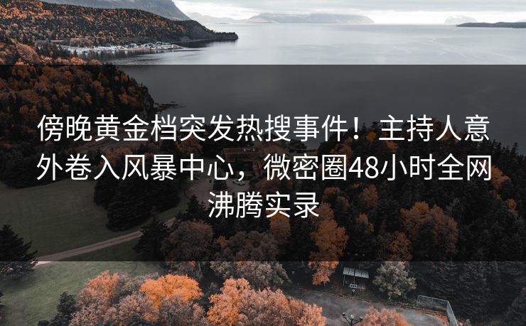 傍晚黄金档突发热搜事件!主持人意外卷入风暴中心,微密圈48小时全网沸腾实录 傍晚黄金档突发热搜事件!主持人意外卷入风暴中心,微密圈48小时全网沸腾实录