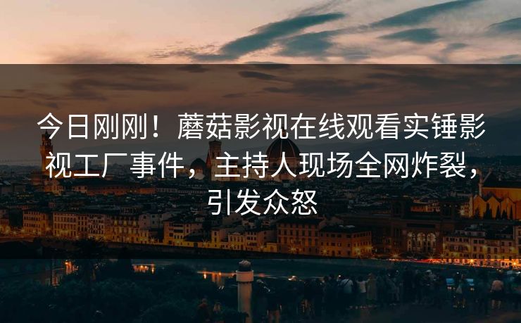今日刚刚！蘑菇影视在线观看实锤影视工厂事件，主持人现场全网炸裂，引发众怒