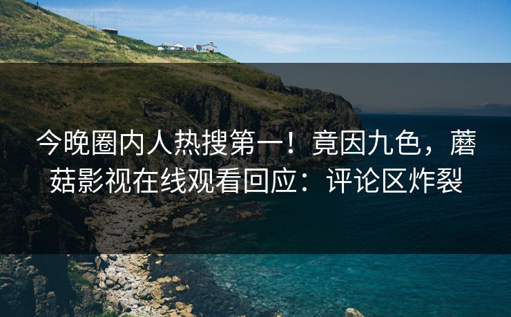 今晚圈内人热搜第一！竟因九色，蘑菇影视在线观看回应：评论区炸裂