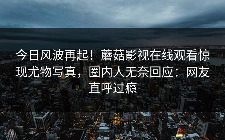 今日风波再起!蘑菇影视在线观看惊现尤物写真,圈内人无奈回应:网友直呼过瘾